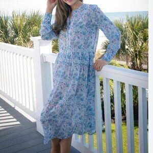 SIMPLY SOUTHERN Long Sleeve Midi Shirt Dress Size L NEW